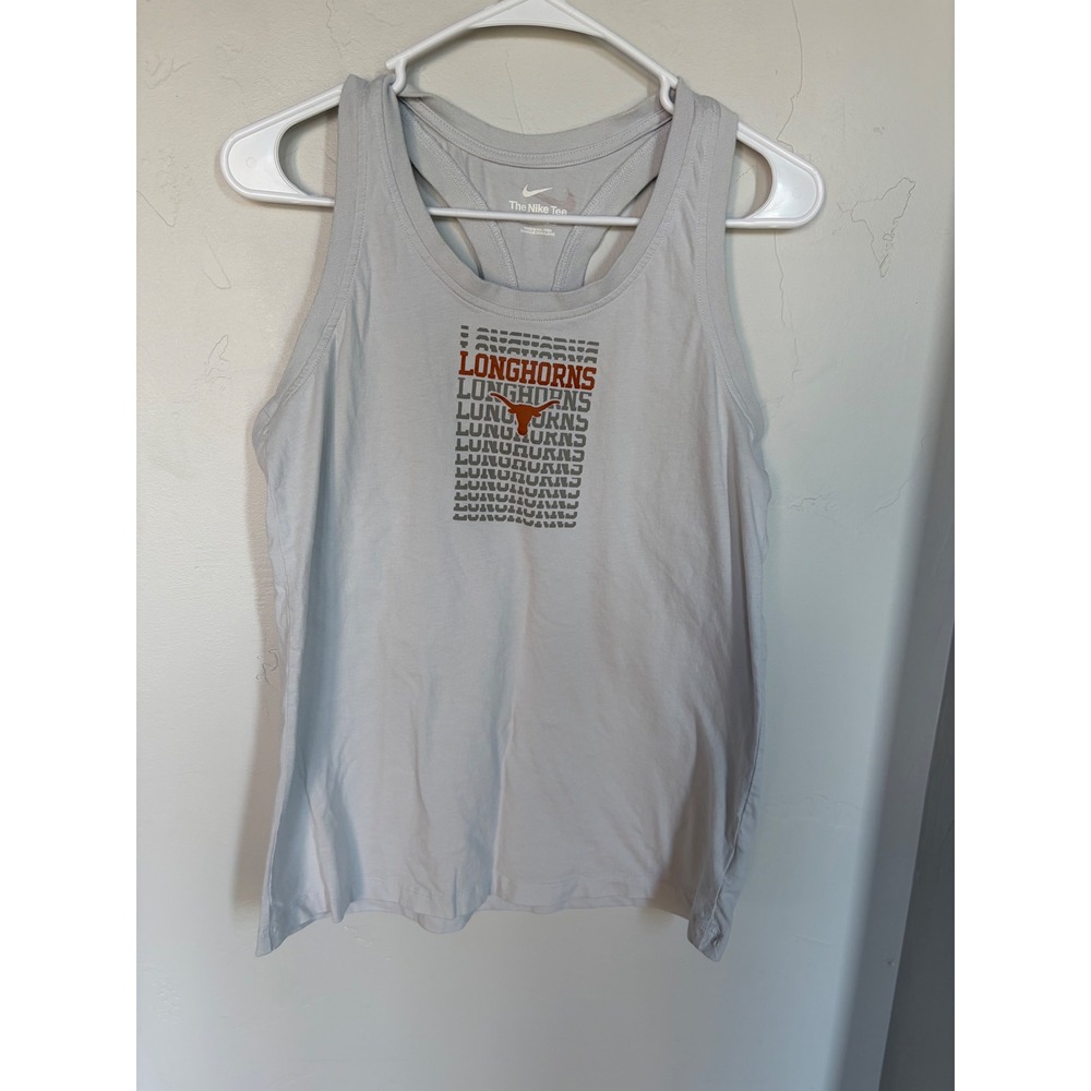 Nike Texas Longhorns Racerback Tank Top Womens Medium Grey NCAA Fan Gear Tee
